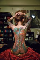 刺青女 素人エロ画像56枚！和彫りで全身に刺青が入ってる気合いの入った女の背中や尻ヌードをご覧ください！すげぇよ